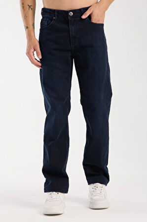 Erkek Regular Kesim Jean Pantolon %98 Pamuk %2 Elastan Koyu Denim Kot
