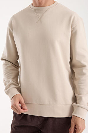%100 Pamuk Relaxed Fit Bisiklet Yaka Sweatshirt - Günlük Kullanım İçin İdeal