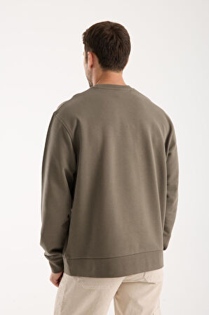 %100 Pamuk Relaxed Fit Bisiklet Yaka Sweatshirt - Günlük Kullanım İçin İdeal
