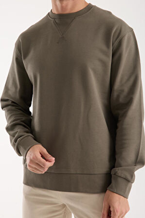 %100 Pamuk Relaxed Fit Bisiklet Yaka Sweatshirt - Günlük Kullanım İçin İdeal