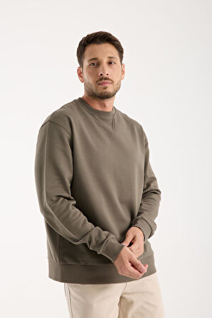 %100 Pamuk Relaxed Fit Bisiklet Yaka Sweatshirt - Günlük Kullanım İçin İdeal