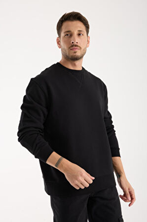 %100 Pamuk Relaxed Fit Bisiklet Yaka Sweatshirt - Günlük Kullanım İçin İdeal
