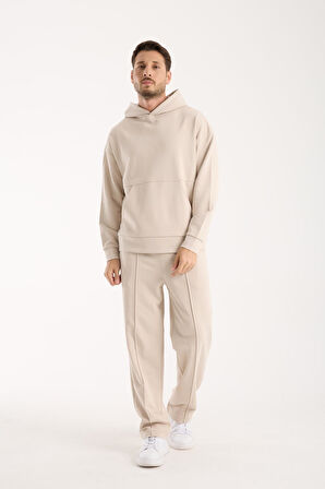 %100 Pamuk Premium Kalite Oversize Kapüşonlu Sweatshirt - Kanguru Cepli Hoodie