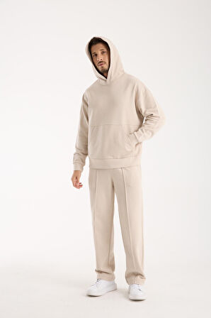 %100 Pamuk Premium Kalite Oversize Kapüşonlu Sweatshirt - Kanguru Cepli Hoodie