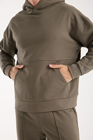 %100 Pamuk Premium Kalite Oversize Kapüşonlu Sweatshirt - Kanguru Cepli Hoodie