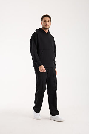 %100 Pamuk Premium Kalite Oversize Kapüşonlu Sweatshirt - Kanguru Cepli Hoodie