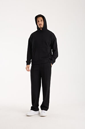 %100 Pamuk Premium Kalite Oversize Kapüşonlu Sweatshirt - Kanguru Cepli Hoodie