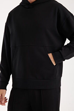 %100 Pamuk Premium Kalite Oversize Kapüşonlu Sweatshirt - Kanguru Cepli Hoodie