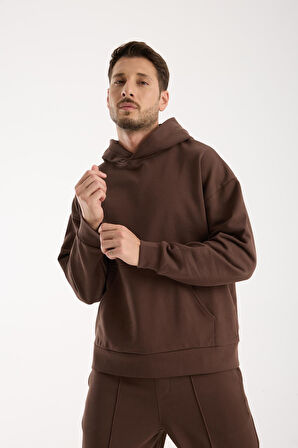 %100 Pamuk Premium Kalite Oversize Kapüşonlu Sweatshirt - Kanguru Cepli Hoodie