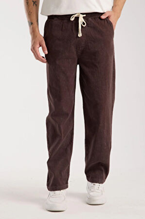  %100 Pamuk İpli Bağlamalı Bol Kesim Pantolon 