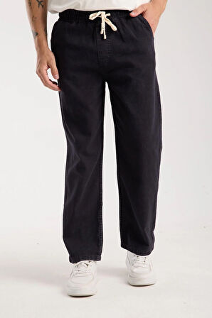  %100 Pamuk İpli Bağlamalı Bol Kesim Pantolon 