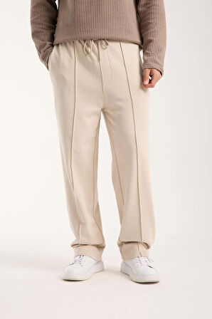 %100 Pamuk Bağcıklı Bel Bol Kesim Baggy Pantolon