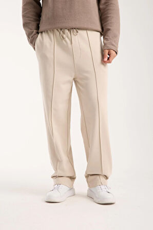 %100 Pamuk Bağcıklı Bel Bol Kesim Baggy Pantolon