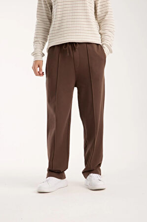 %100 Pamuk Bağcıklı Bel Bol Kesim Baggy Pantolon