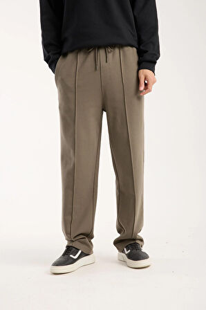 %100 Pamuk Bağcıklı Bel Bol Kesim Baggy Pantolon