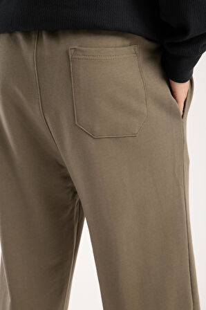 %100 Pamuk Bağcıklı Bel Bol Kesim Baggy Pantolon