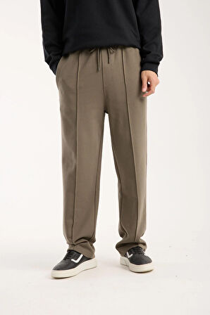 %100 Pamuk Bağcıklı Bel Bol Kesim Baggy Pantolon