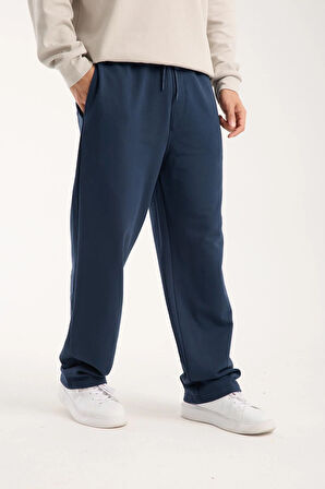 %100 Pamuk Rahat Kesim Bağcıklı Bel Baggy Pantolon