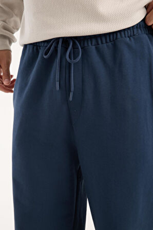 %100 Pamuk Rahat Kesim Bağcıklı Bel Baggy Pantolon