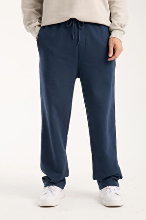 %100 Pamuk Rahat Kesim Bağcıklı Bel Baggy Pantolon