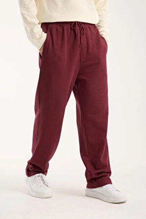 %100 Pamuk Rahat Kesim Bağcıklı Bel Baggy Pantolon