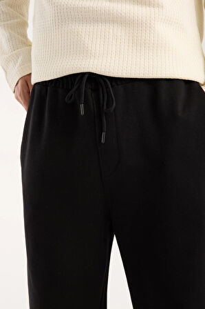 %100 Pamuk Rahat Kesim Bağcıklı Bel Baggy Pantolon