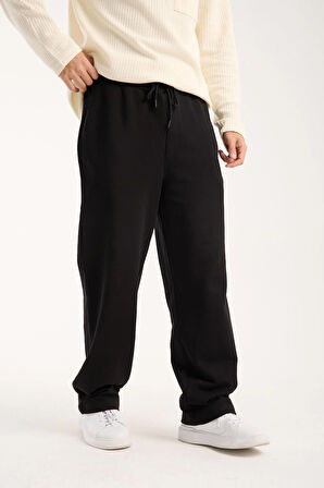 %100 Pamuk Rahat Kesim Bağcıklı Bel Baggy Pantolon