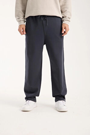 %100 Pamuk Rahat Kesim Bağcıklı Bel Baggy Pantolon