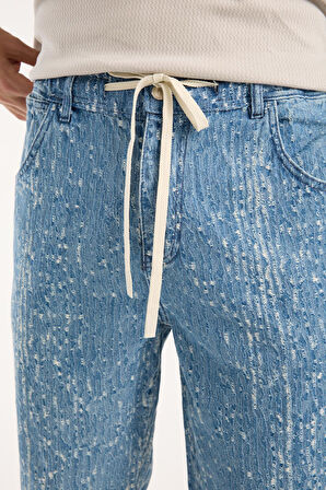 %100 Pamuk Oversize Rahat Kesim Bağcıklı Bel Lastik Paça Jogger 