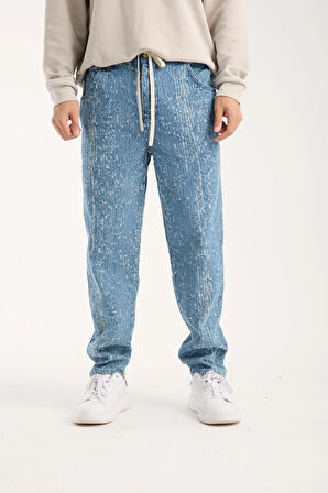 %100 Pamuk Oversize Rahat Kesim Bağcıklı Bel Lastik Paça Jogger 