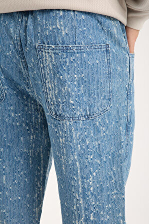 %100 Pamuk Oversize Rahat Kesim Bağcıklı Bel Lastik Paça Jogger 