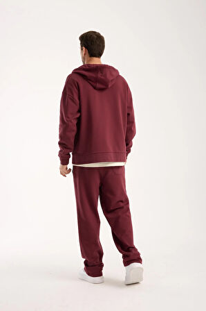 %100 Pamuk Erkek Oversize Kapüşonlu Sweatshirt ve Eşofman Altı (Takım)