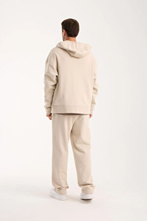 %100 Pamuk Erkek Oversize Kapüşonlu Sweatshirt ve Eşofman Altı (Takım)