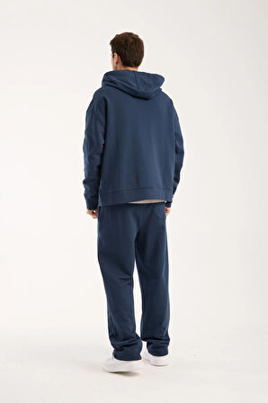 %100 Pamuk Erkek Oversize Kapüşonlu Sweatshirt ve Eşofman Altı (Takım)