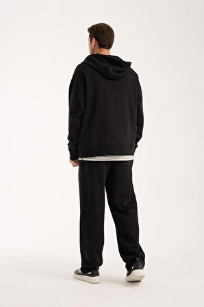 %100 Pamuk Erkek Oversize Kapüşonlu Sweatshirt ve Eşofman Altı (Takım)