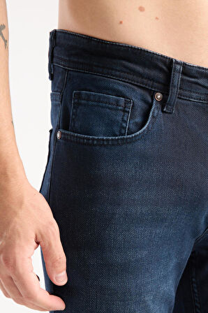Streç Dar Paça Erkek Kot Pantolon - Esnek Likralı Slim Fit Jean - Konforlu Pamuklu Kumaş