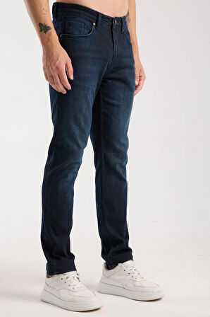 Streç Dar Paça Erkek Kot Pantolon - Esnek Likralı Slim Fit Jean - Konforlu Pamuklu Kumaş