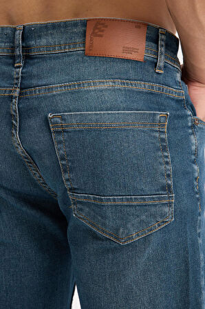 Streç Dar Paça Erkek Kot Pantolon - Esnek Likralı Slim Fit Jean - Konforlu Pamuklu Kumaş