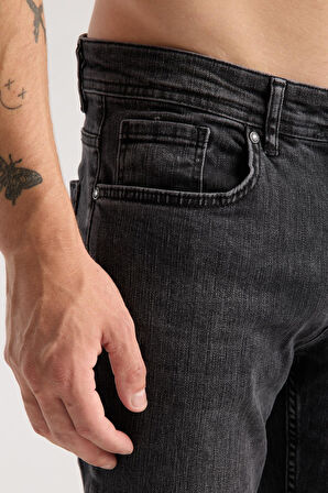 Streç Dar Paça Erkek Kot Pantolon - Esnek Likralı Slim Fit Jean - Konforlu Pamuklu Kumaş