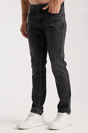 Streç Dar Paça Erkek Kot Pantolon - Esnek Likralı Slim Fit Jean - Konforlu Pamuklu Kumaş