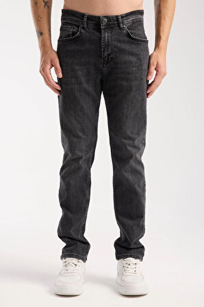 Streç Dar Paça Erkek Kot Pantolon - Esnek Likralı Slim Fit Jean - Konforlu Pamuklu Kumaş