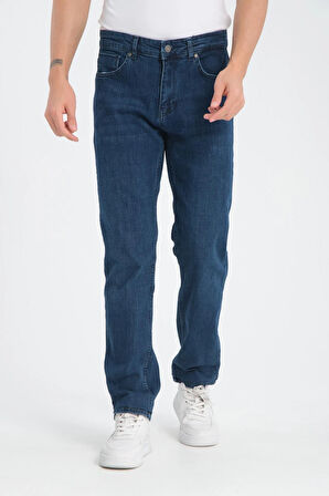 Düz Kesim Erkek Kot Pantolon - Esnek Kumaş, Normal Kalıp Jean (%98 Pamuk)