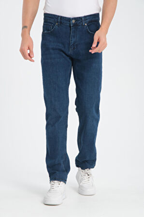 Düz Kesim Erkek Kot Pantolon - Esnek Kumaş, Normal Kalıp Jean (%98 Pamuk)