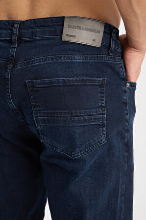 Erkek Regular Kesim Jean Pantolon %98 Pamuk %2 Elastan Koyu Denim Kot