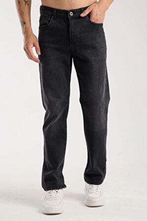 Erkek Regular Kesim Jean Pantolon %98 Pamuk %2 Elastan Koyu Denim Kot