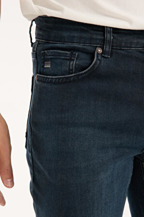 Erkek Regular Fit Likralı Esnek Kot Pantolon - %98 Pamuk %2 Lycra
