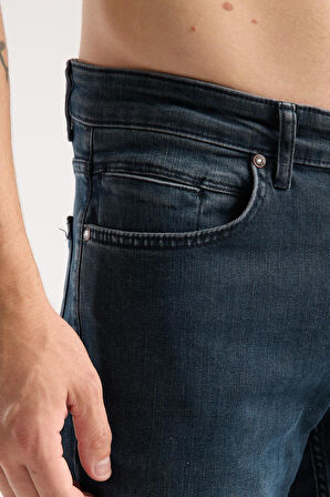 Erkek Kot Pantolon Jean Regular Fit Pamuklu Esnek Straight Leg Denim - %98 Pamuk 52 Lycra