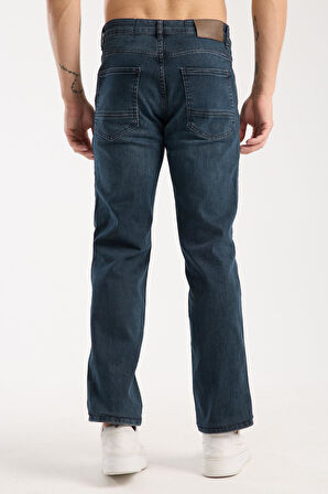 Erkek Kot Pantolon Jean Regular Fit Pamuklu Esnek Straight Leg Denim - %98 Pamuk 52 Lycra