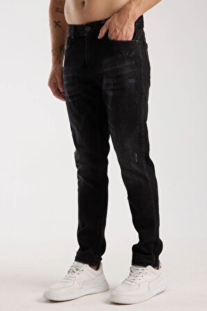Erkek Slim Fit Esnek Kumaş, %98 Pamuklu Dar Kalıp Jean 