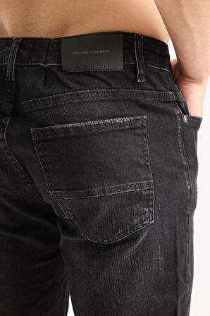 Erkek Slim Fit Esnek Kumaş, %98 Pamuklu Dar Kalıp Jean 